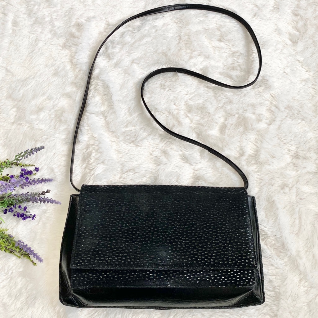 Stuart Weitzman Vintage Black Leather Shoulder Bag